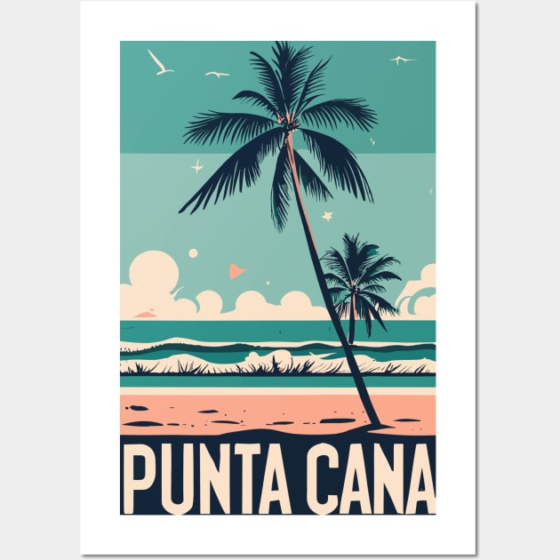 A Vintage Travel Art of Punta Cana - Dominican Republic Wall Art by goodoldvintage